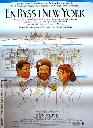 En ryss i New York 1984 poster Robin Williams Paul Mazursky