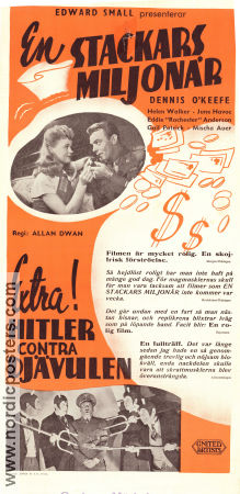 En stackars miljonär 1945 poster Dennis O´Keefe Helen Walker June Havoc Allan Dwan Pengar