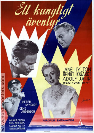 Ett kungligt äventyr 1956 poster Jean Anderson Jane Hylton Bengt Logardt Adolf Jahr Dan Birt