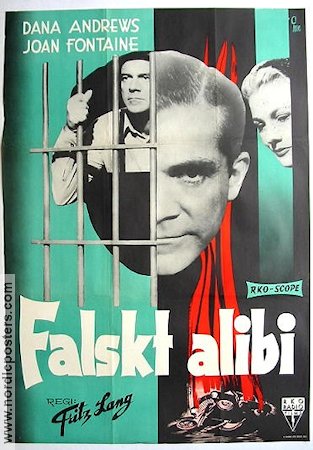 Falskt alibi 1957 poster Dana Andrews Joan Fontaine Fritz Lang