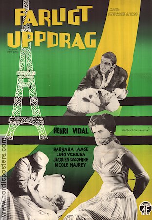 Farligt uppdrag 1956 poster Henri Vidal Barbara Laage