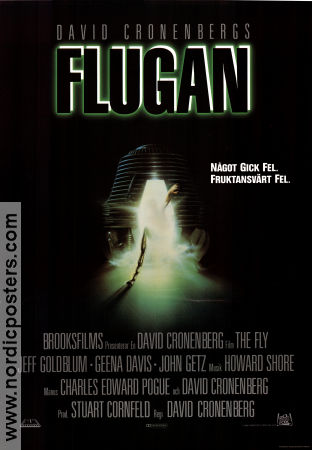 Flugan 1986 poster Jeff Goldblum Geena Davis John Getz David Cronenberg Insekter och spindlar