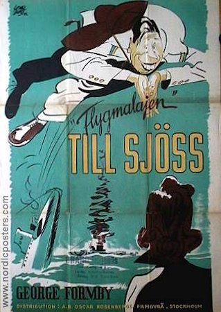 Flygmalajen till sjöss 1941 poster George Formby Skepp och båtar