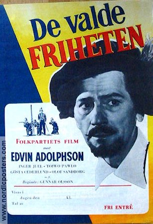 Folkpartiets film De valde friheten 1948 poster Edvin Adolphson Politik