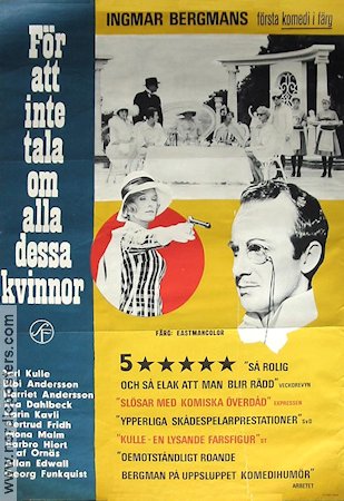 För att inte tala om alla dessa kvinnor 1964 poster Jarl Kulle Bibi Andersson Eva Dahlbeck Ingmar Bergman