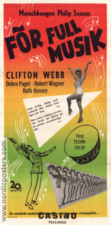 För full musik 1952 poster Clifton Webb Robert Wagner Debra Paget Henry Koster Musik: Philip Sousa