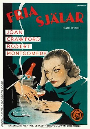 Fria själar 1932 poster Joan Crawford Robert Montgomery