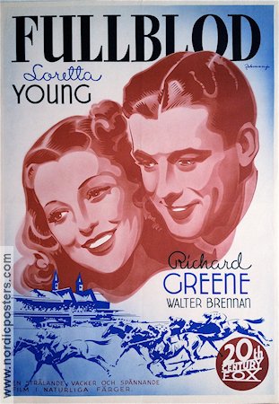 Fullblod 1939 poster Loretta Young Richard Greene Hästar