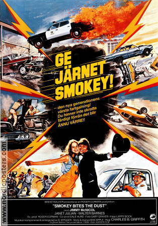 Ge järnet Smokey 1981 poster Jimmy McNicol Janet Julian Charles B Griffith Bilar och racing Poliser