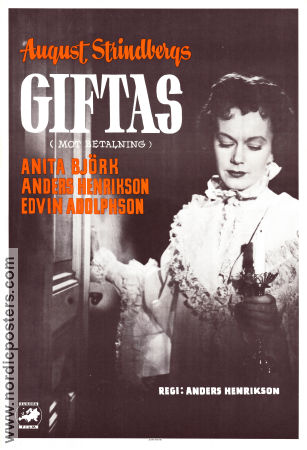 Giftas 1955 poster Anita Björk Edvin Adolphson Anders Henrikson Text: August Strindberg