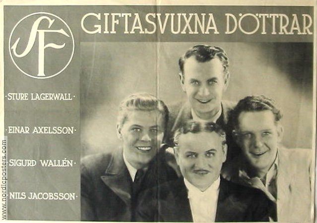 Giftasvuxna döttrar 1933 poster Sture Lagerwall Einar Axelsson Sigurd Wallén Nils Jacobsson