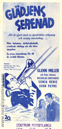 Glädjens serenad 1941 poster Sonja Henie John Payne Glenn Miller H Bruce Humberstone Jazz Musikaler