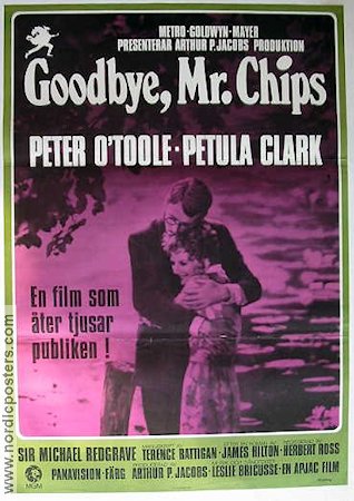Goodbye Mr Chips 1969 poster Peter O´Toole Petula Clark Michael Redgrave Herbert Ross Musikaler