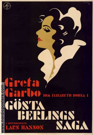 Gösta Berlings saga 1924 poster Greta Garbo Lars Hanson Mauritz Stiller Text: Selma Lagerlöf Affischkonstnär: Nils Hårde