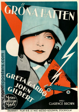 Gröna hatten 1928 poster Greta Garbo John Gilbert Clarence Brown Eric Rohman art