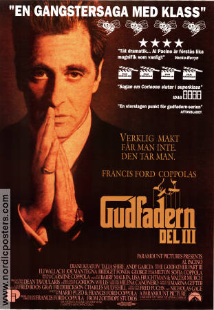 Gudfadern 3 1990 poster Al Pacino Diane Keaton Andy Garcia Francis Ford Coppola Maffia