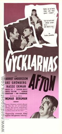 Gycklarnas afton 1953 poster Åke Grönberg Harriet Andersson Hasse Ekman Gudrun Brost Ingmar Bergman