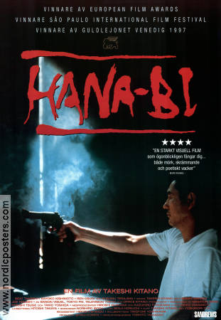 Hana-bi 1997 poster Kayoko Kishimoto Ren Osugi Takeshi Kitano Filmen från: Japan