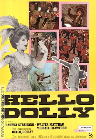 Hello Dolly! 1969 poster Barbra Streisand Walter Matthau Michael Crawford Louis Armstrong Gene Kelly Musikaler