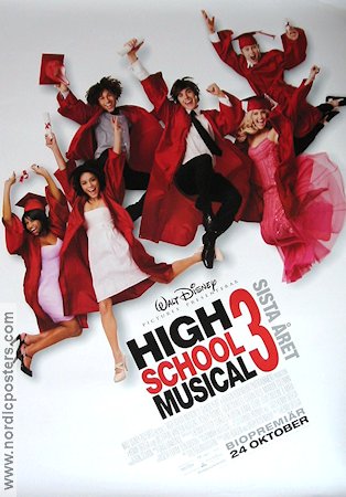 High School Musical 3 2008 poster Zac Efron Vanessa Hudgens Ashley Tisdale Kenny Ortega Skola Musikaler Från TV