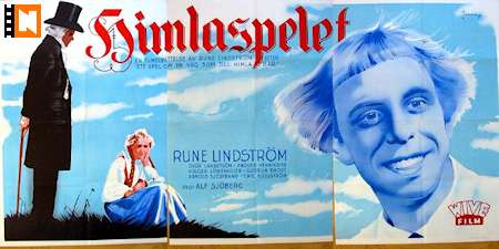 Himlaspelet 1942 poster Rune Lindström Erik Hell Alf Sjöberg Eric Rohman art
