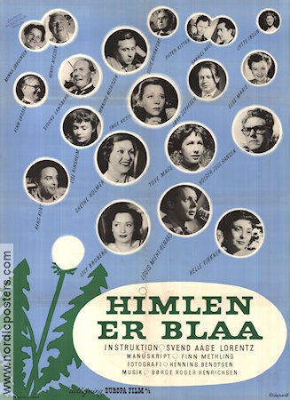 Himlen er blaa 1954 poster Svend Aage Lorentz Danmark