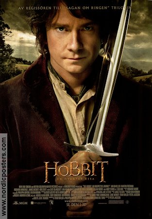 Hobbit en oväntad resa 2012 poster Martin Freeman Ian McKellen Ian Holm Peter Jackson Text: JRR Tolkien