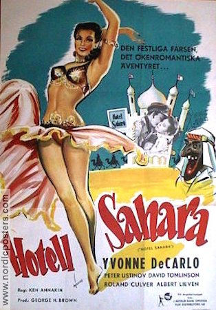 Hotel Sahara 1951 poster Yvonne De Carlo Peter Ustinov Damer
