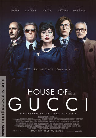 House of Gucci 2021 poster Lady Gaga Adam Driver Al Pacino Ridley Scott