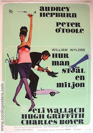 Hur man stjäl en miljon 1966 poster Audrey Hepburn Peter O´Toole William Wyler Affischkonstnär: Robert E McGinnis Pengar Bilar och racing