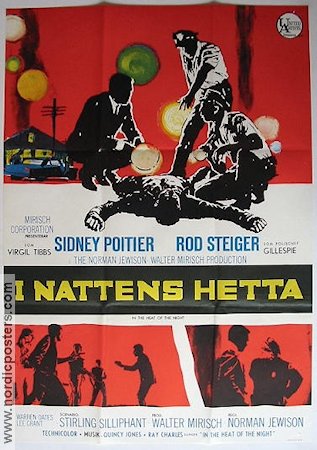 I nattens hetta 1967 poster Sidney Poitier Rod Steiger Norman Jewison