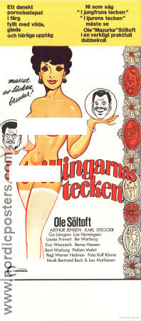 I tvillingarnas tecken 1975 poster Ole Söltoft Preben Mahrt Cia Löwgren Werner Hedman Danmark