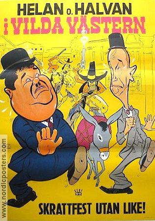 I vilda västern 1970 poster Laurel and Hardy Helan och Halvan Oliver Hardy Stan Laurel