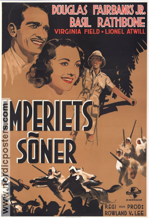 Imperiets söner 1939 poster Douglas Fairbanks Jr Basil Rathbone Barbara O´Neil Rowland V Lee