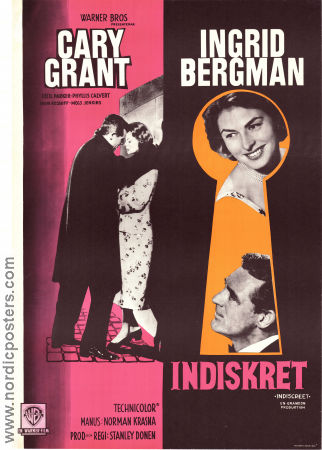 Indiskret 1958 poster Ingrid Bergman Cary Grant Cecil Parker Stanley Donen Romantik