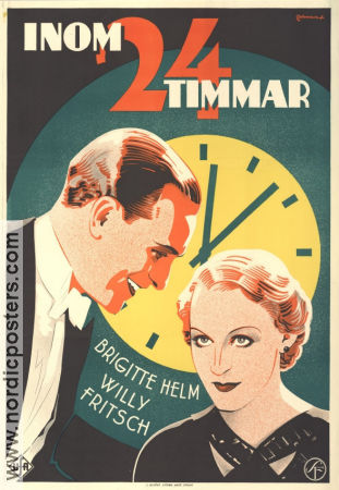 Inom 24 timmar 1934 poster Brigitte Helm Willy Fritsch Hans Steinhoff Eric Rohman art
