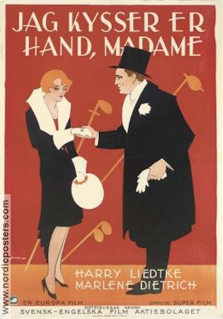 Jag kysser er hand madame 1929 poster Marlene Dietrich Harry Liedke