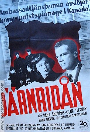 Järnridån 1948 poster Dana Andrews Gene Tierney