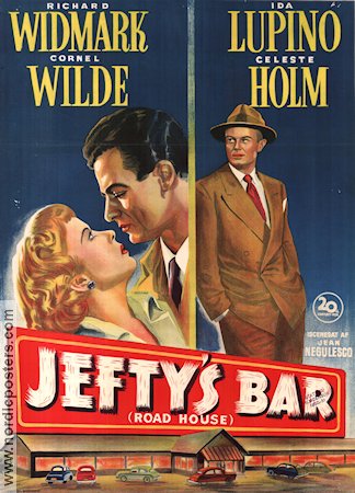 Jeftys bar 1948 poster Ida Lupino Richard Widmark Cornel Wilde Film Noir
