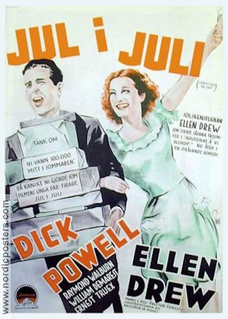 Jul i juli 1940 poster Dick Powell Ellen Drew Helger