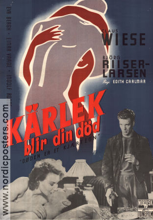 Kärlek blir din död 1949 poster Claud Wiese Eva Bergh Edith Carlmar Danmark