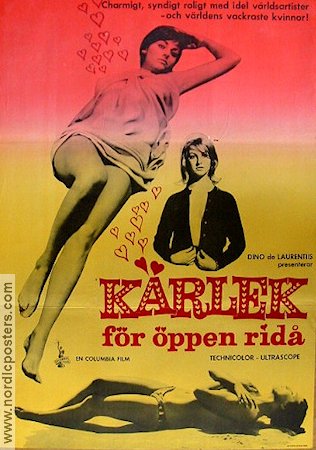 Kärlek för öppen ridå 1962 poster Damer
