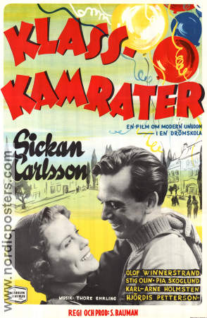 Klasskamrater 1952 poster Sickan Carlsson Olof Winnerstrand Stig Olin Schamyl Bauman Skola