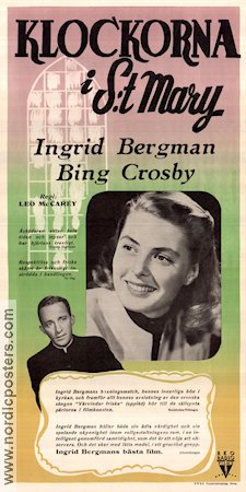 Klockorna i S:t Mary 1945 poster Ingrid Bergman Bing Crosby Henry Travers Leo McCarey