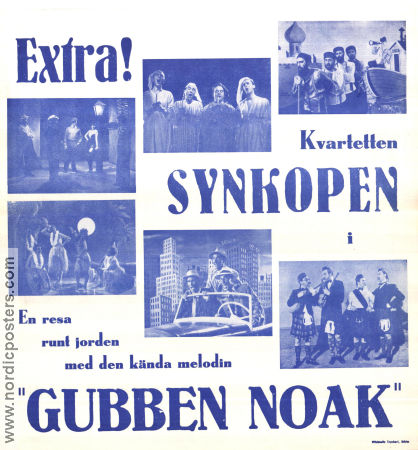 Kvartetten Synkopen 1950 poster Sigvard Wallbeck-Hallgren Sven Thermaenius Jazz