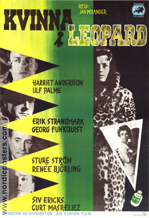 Kvinna i leopard 1958 poster Harriet Andersson Ulf Palme Erik Strandmark Jan Molander