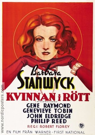 Kvinnan i rött 1936 poster Barbara Stanwyck
