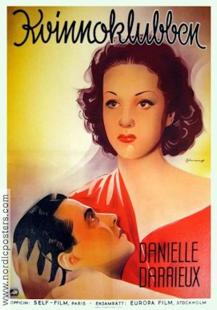 Kvinnoklubben 1937 poster Danielle Darrieux
