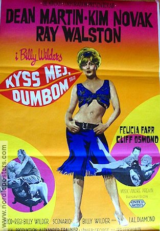 Kyss mej dumbom 1965 poster Dean Martin Kim Novak Billy Wilder