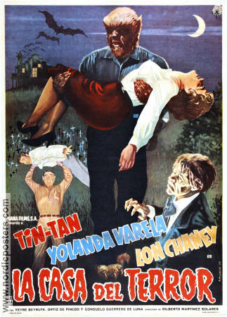 La casa del terror 1960 poster Tin-Tan Yolanda Varela Lon Chaney Jr Gilberto Martinez Solares Filmen från: Mexico Affischen från: Mexico